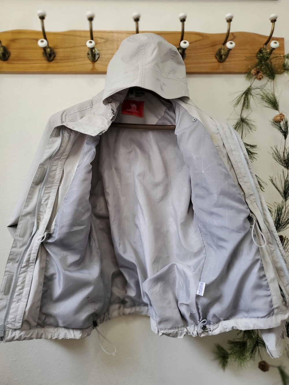 CAMEL CROWN Waterproof Shell Jacket Windbreaker Light Gray - Picture 5 of 16